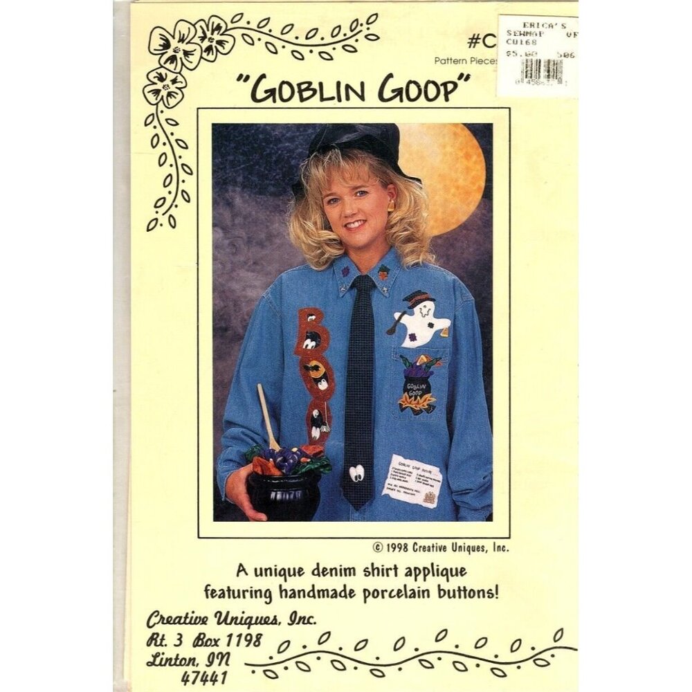 Creative Uniques Misses Goblin Goop Halloween Embellishment Applique Pattern